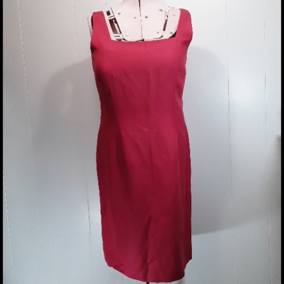 Dana Buchman silk and linen Magenta Pink bodycon dress Size 14 - Picture 7 of 7